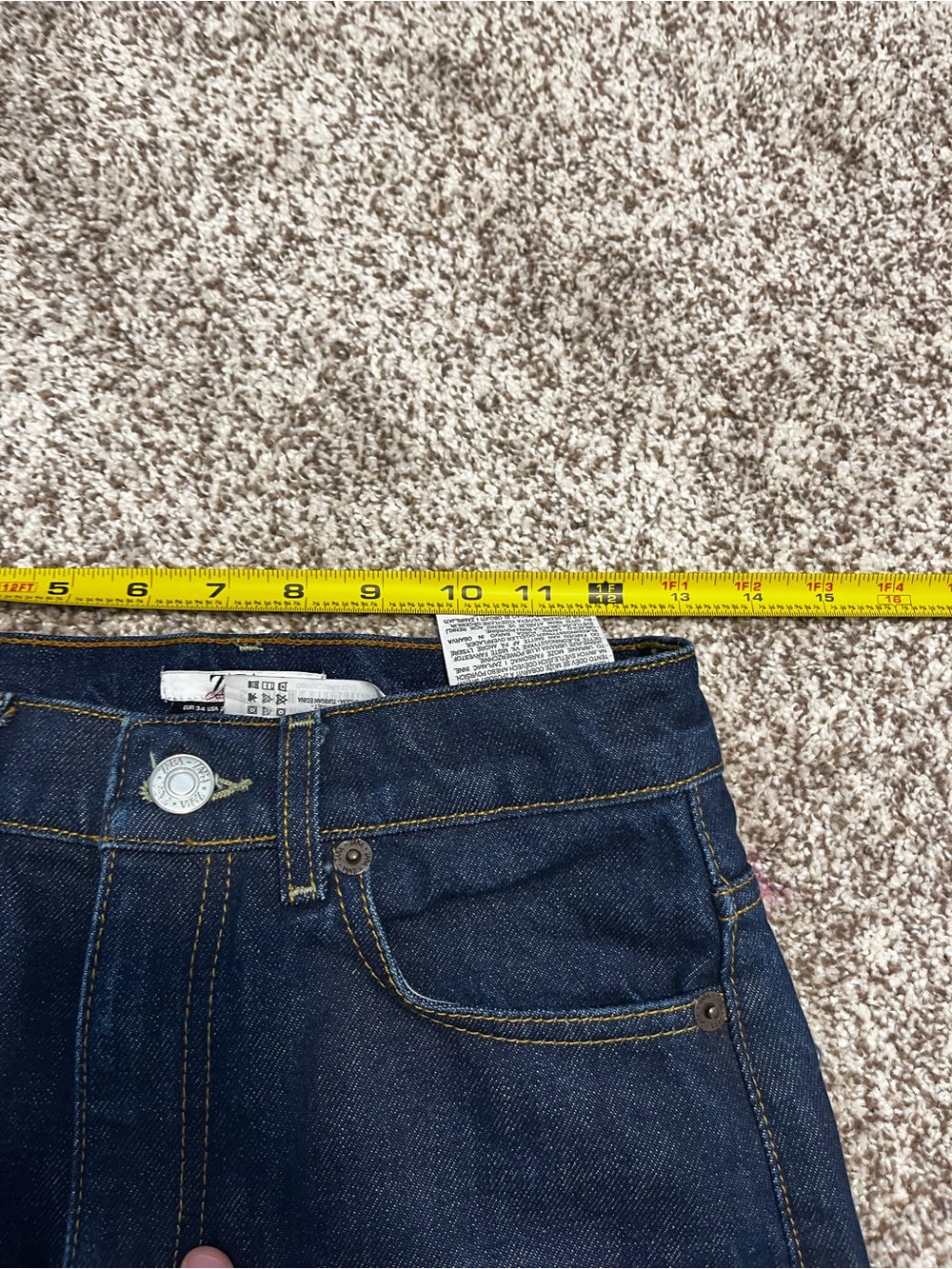 Zara High Rise Wide Leg Jeans Dark Wash Denim Size 2 EU 34 - Picture 7 of 11